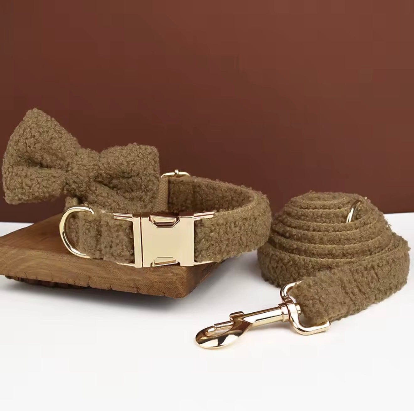 Luxury Teddy Bow Collar & Leash Set