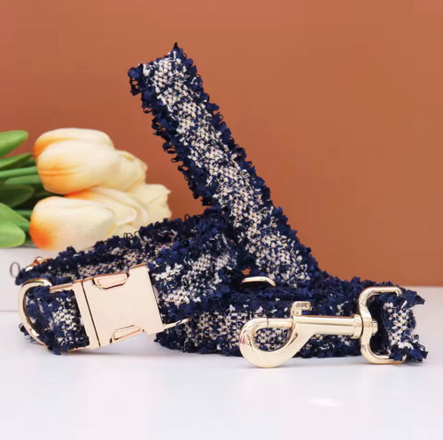 Luxury Tweed Fringe Collar & Leash Set