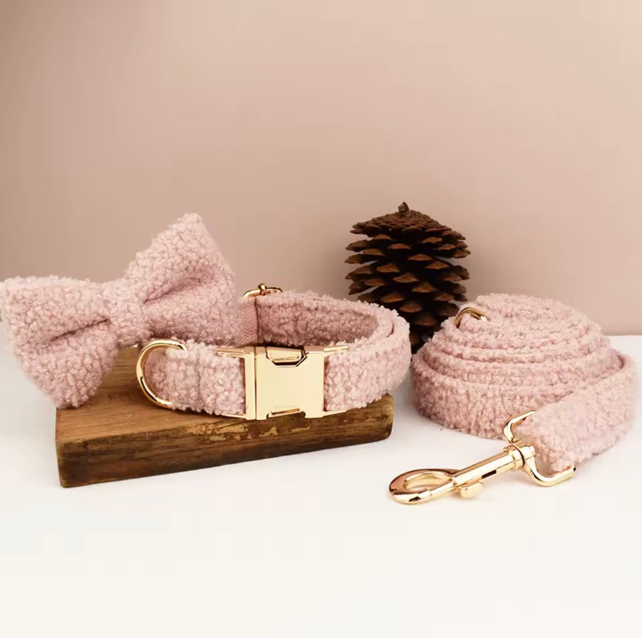 Luxury Teddy Bow Collar & Leash Set