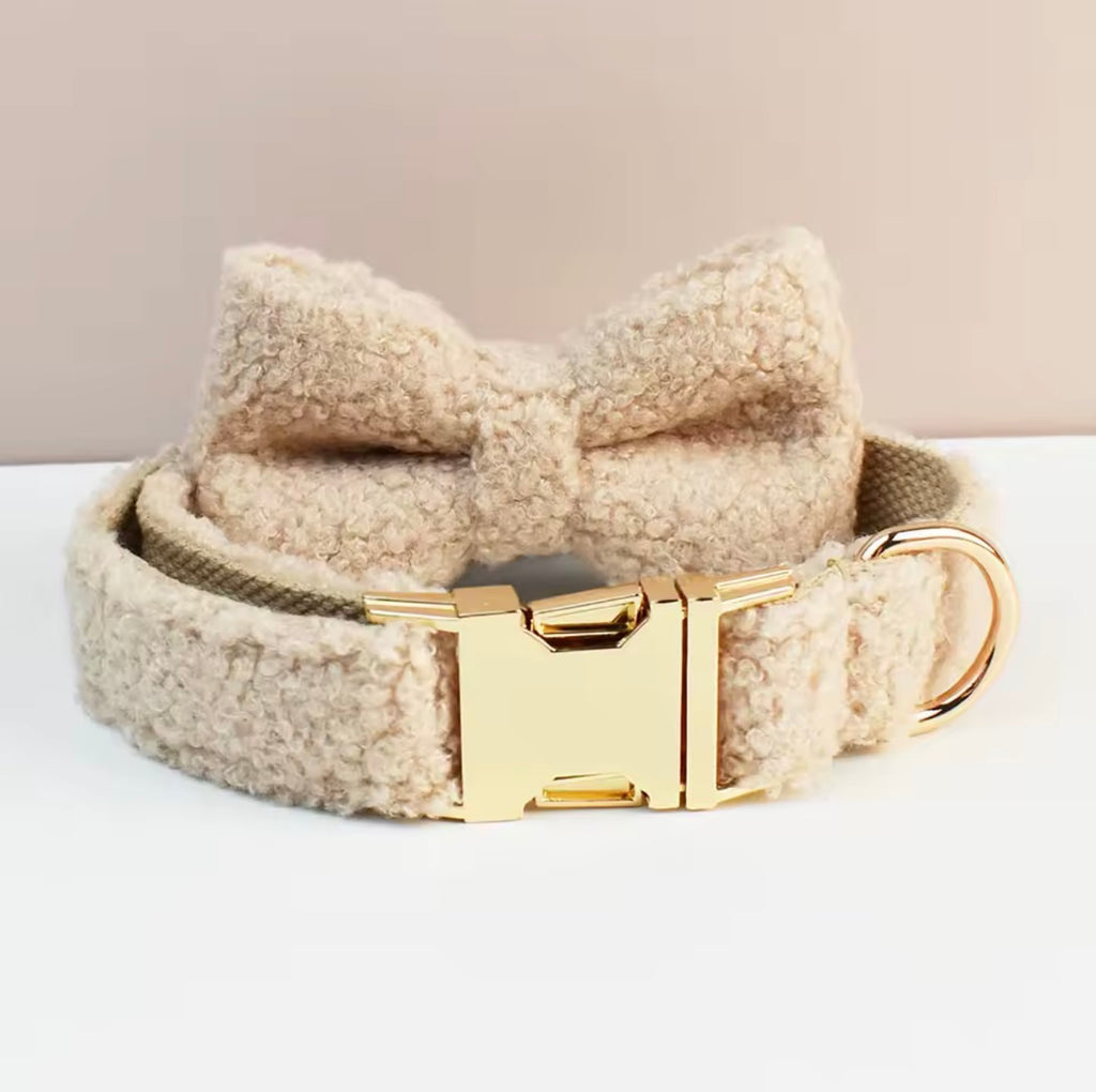 Luxury Teddy Bow Collar & Leash Set
