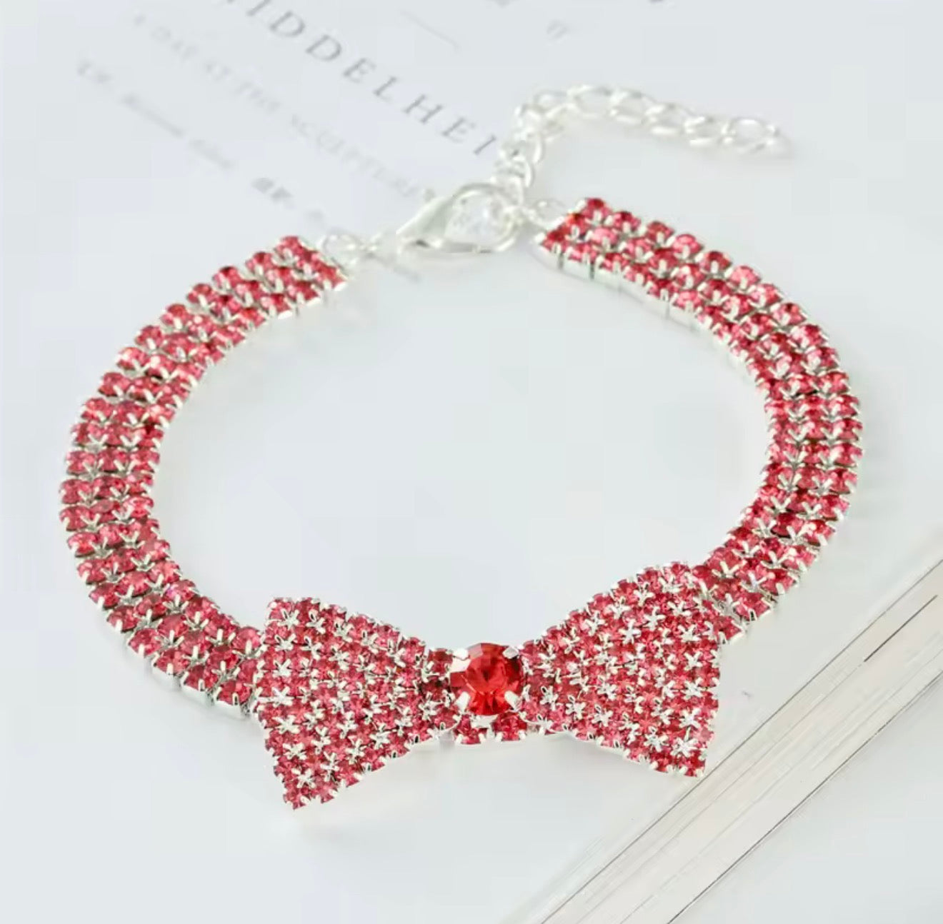 Crystal Bow Rhinestone Necklace